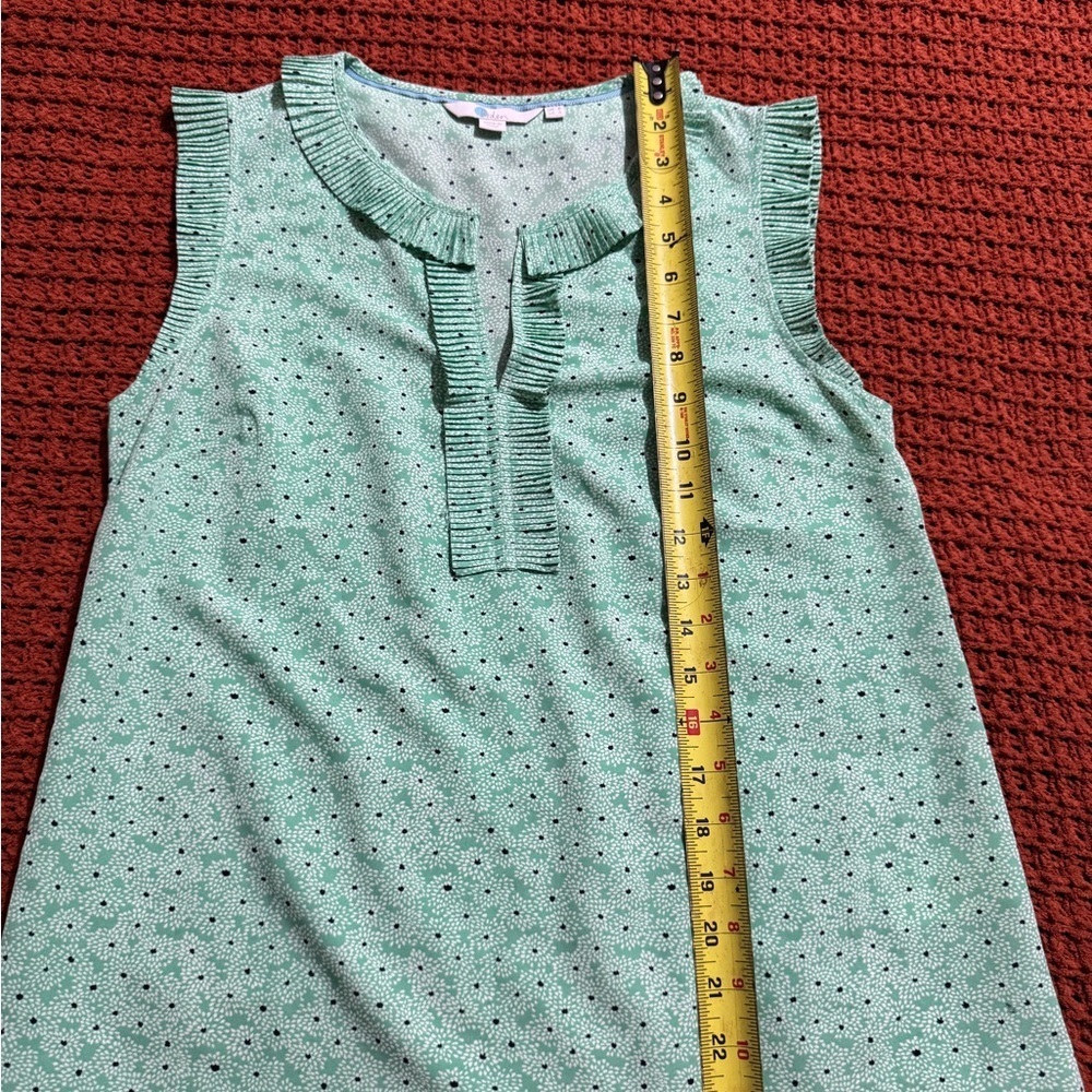 BODEN Green Sleeveless Fitted Blouse with Peter Pan Collar 💚SIZE 4 💚 - Picture 7 of 12